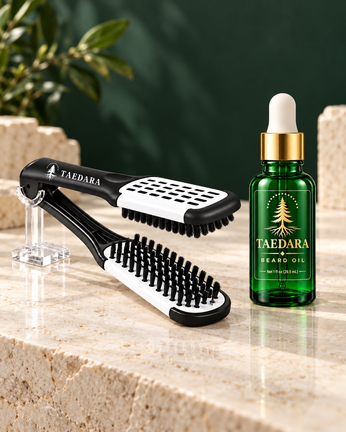 THE FINISHING TOUCH - Beard Oil & Dual-Sided Brush