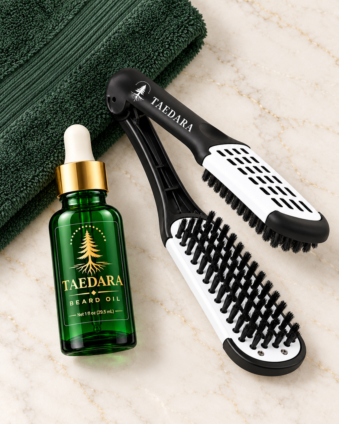 THE FINISHING TOUCH - Beard Oil & Dual-Sided Brush