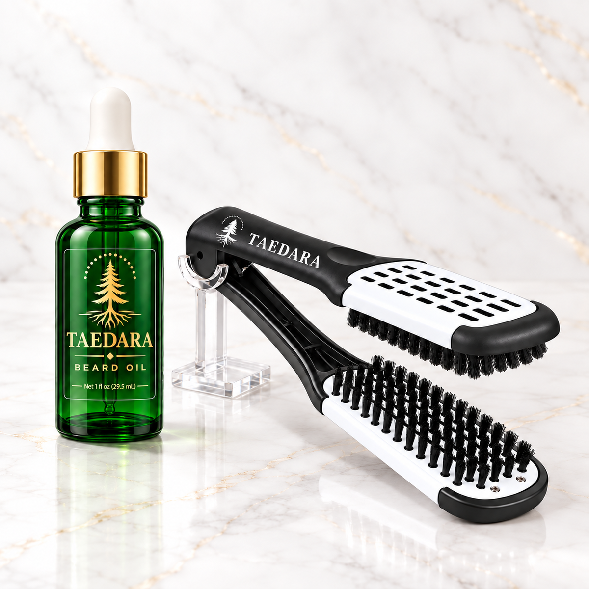 THE FINISHING TOUCH - Beard Oil & Dual-Sided Brush